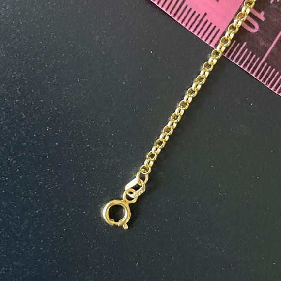 Solid 14K Gold Rolo Link Chain Necklace 18 inch, 2.5 mm,4.54 gram - Picture 14 of 17